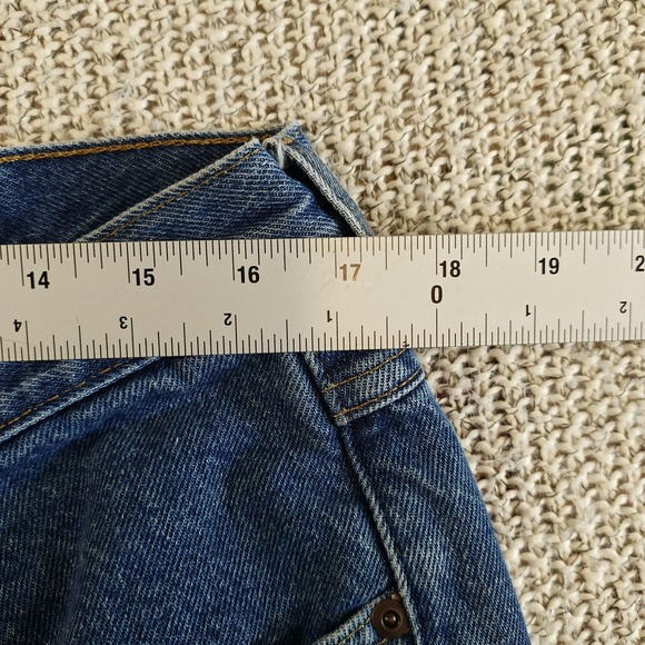 LL Bean Flannel Lined Jeans Men's 36x34 Blue Relaxed Fit Straight Leg Fits 34x33 - Picture 6 of 12